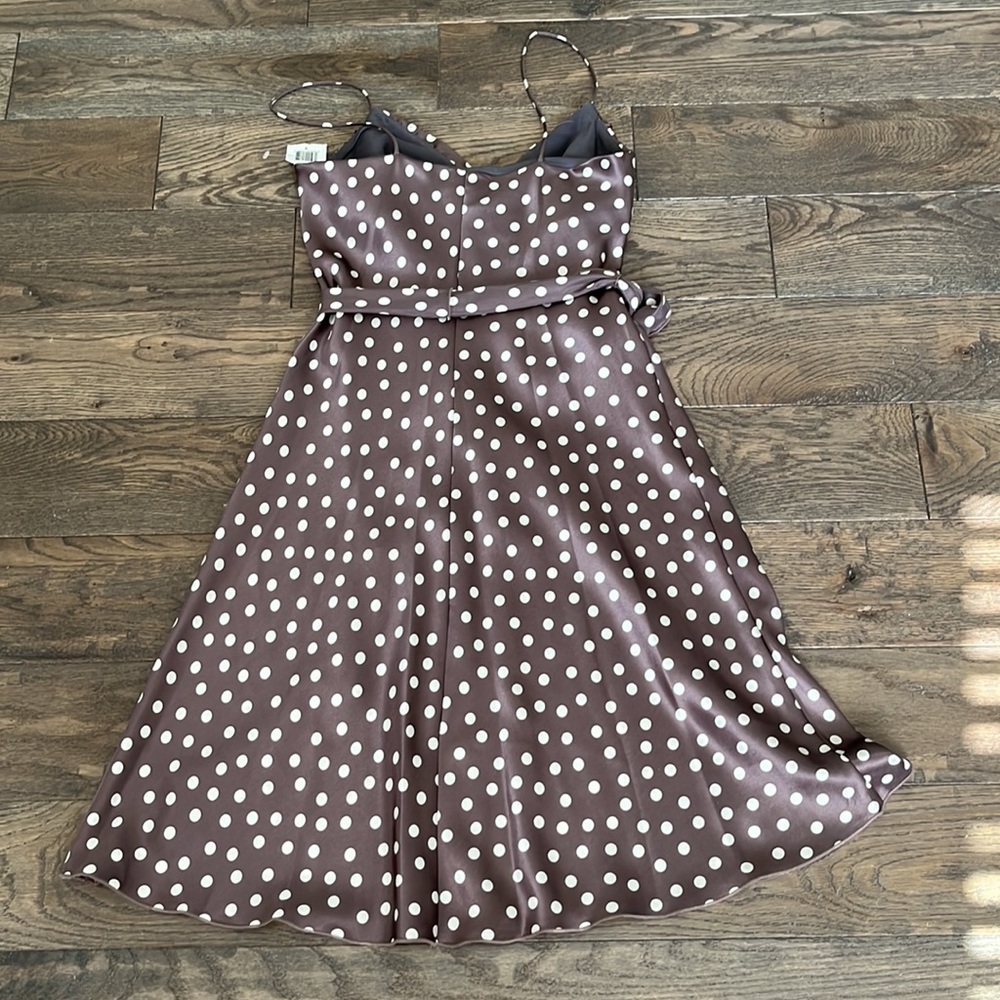 NET Teeze Me Spaghetti Strap Tan & White Polkadot Dress - Picture 4 of 4